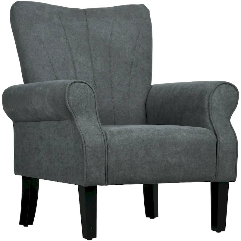 Modern 31.5 Arm Chair with Wood Legs