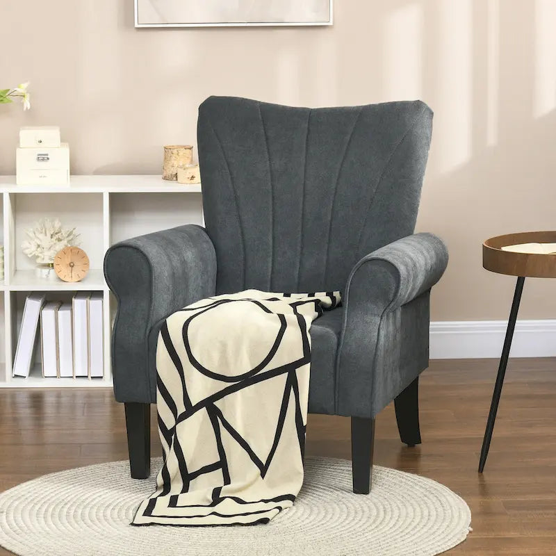 Modern 31.5 Arm Chair with Wood Legs
