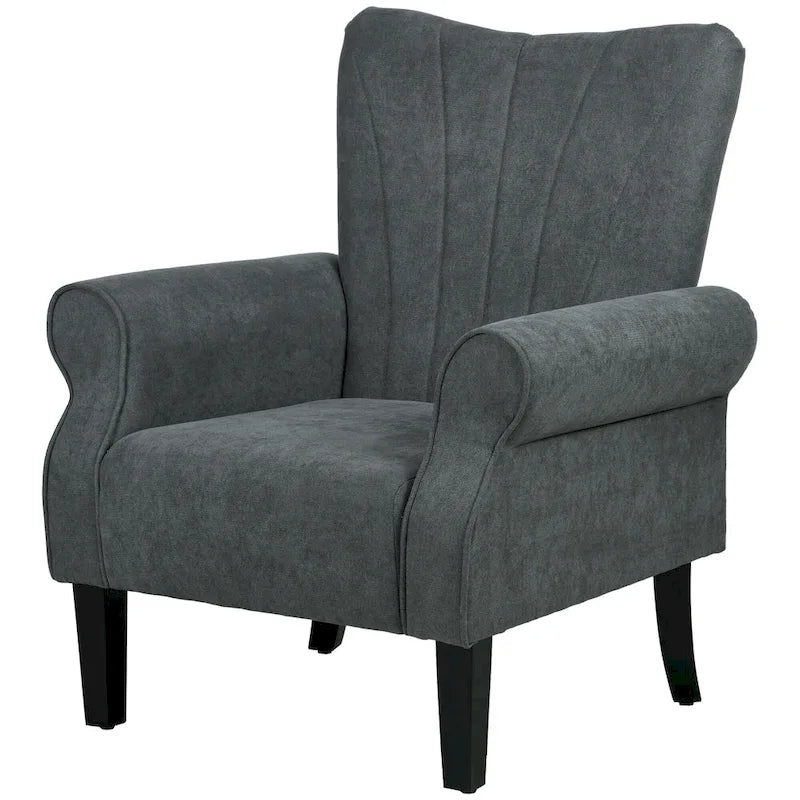 Modern 31.5 Arm Chair with Wood Legs