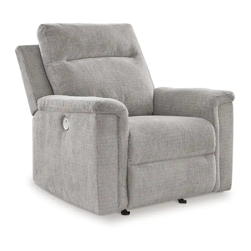 Power Recliner Rocker Chair, Ash Gray Polyester Micro Chenille