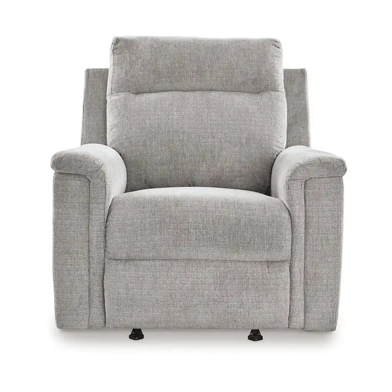 Power Recliner Rocker Chair, Ash Gray Polyester Micro Chenille