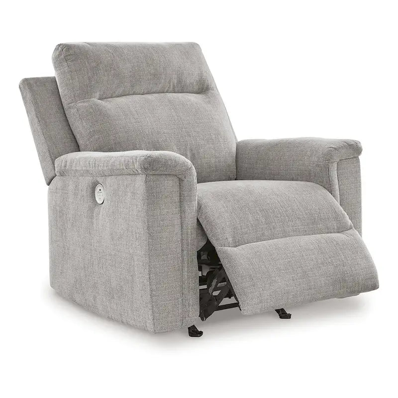 Power Recliner Rocker Chair, Ash Gray Polyester Micro Chenille