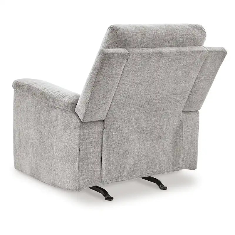 Power Recliner Rocker Chair, Ash Gray Polyester Micro Chenille