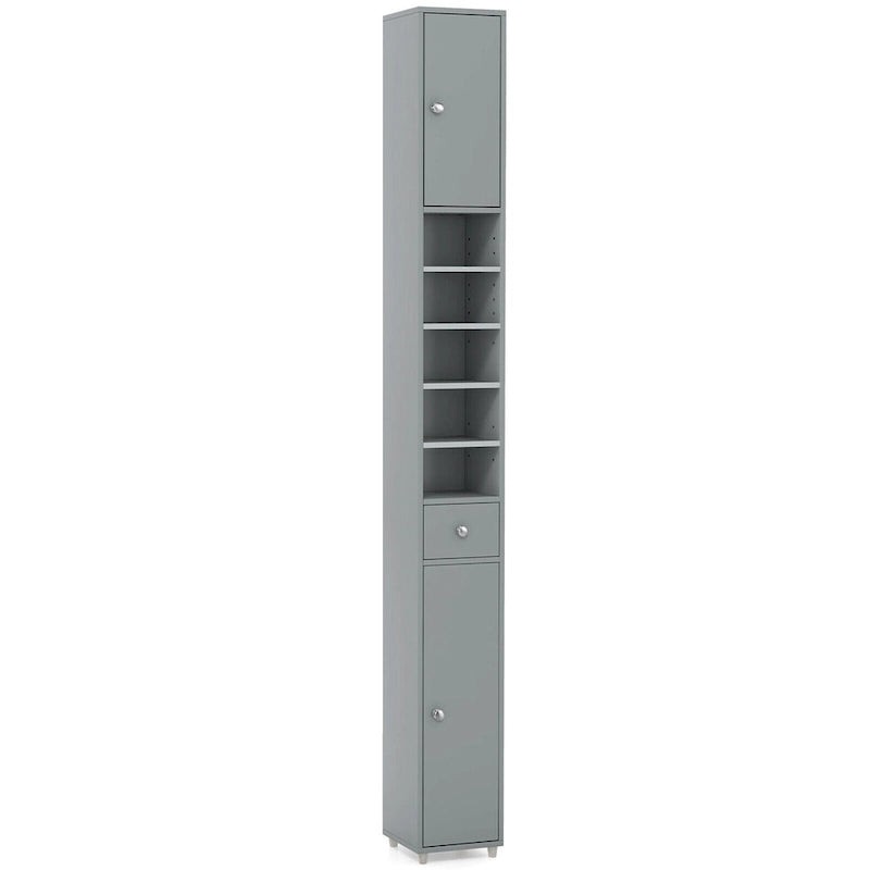 Tall Slim Bathroom Storage Cabinet Linen Tower w/Drawer