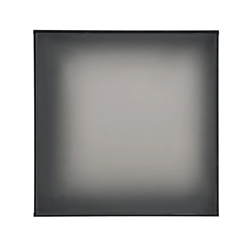 Square Hight Glossy Coffee Table with 16-color LED Strip Lights, Modern Center Table with 5mm Frosted Tempered Glass Top