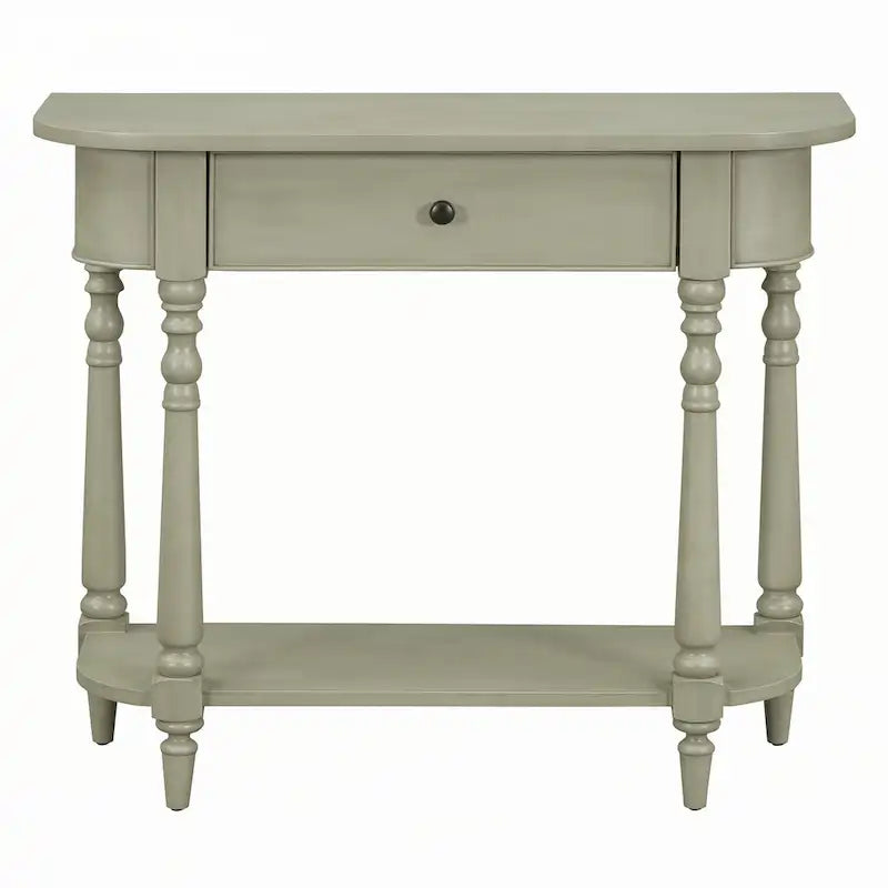 Narrow Console Table with Curved Corner (Gray)