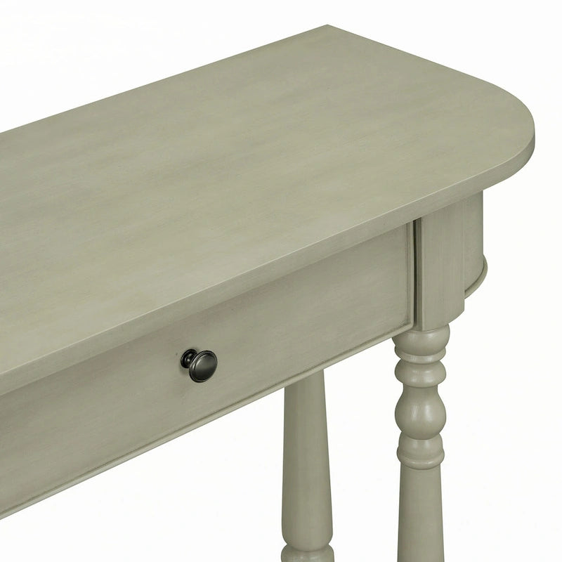 Narrow Console Table with Curved Corner (Gray)
