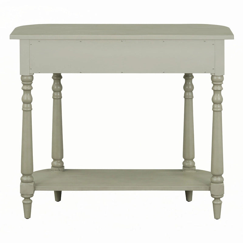 Narrow Console Table with Curved Corner (Gray)