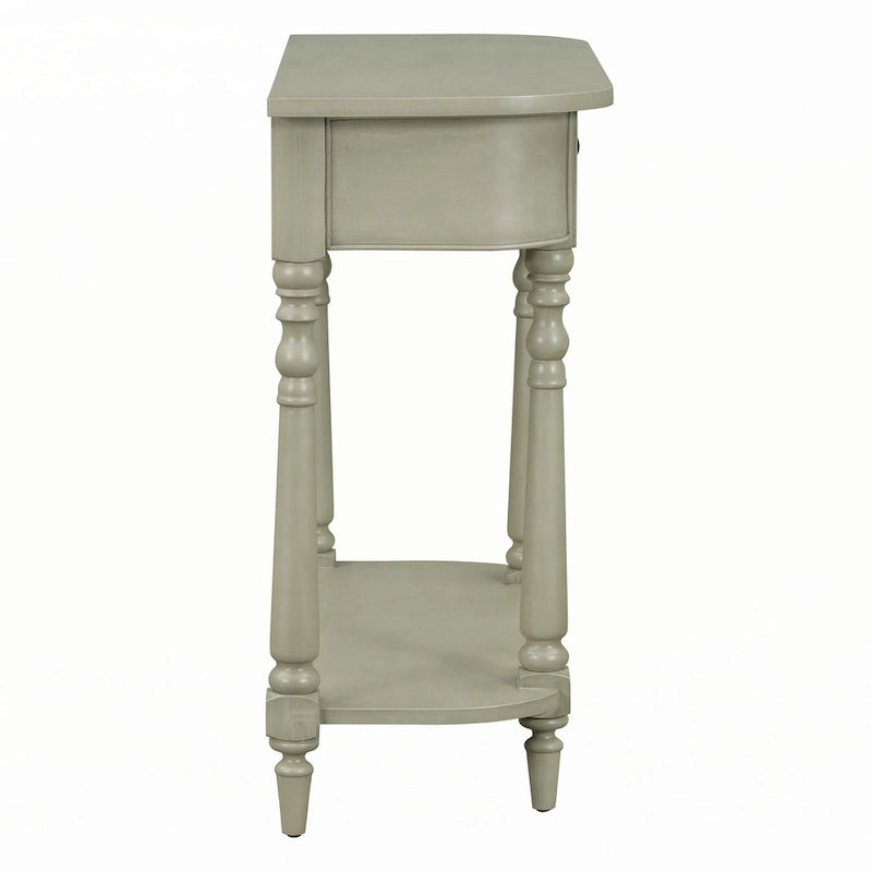 Narrow Console Table with Curved Corner (Gray)