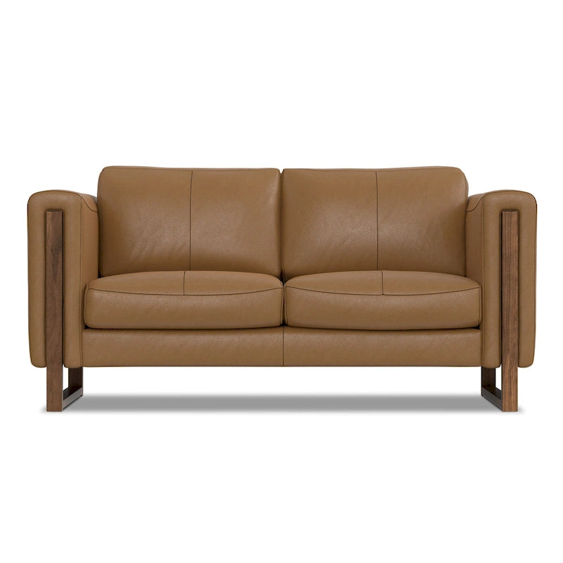 Modern, Contemporary 62 inch Wide Sofa in Genuine Leather