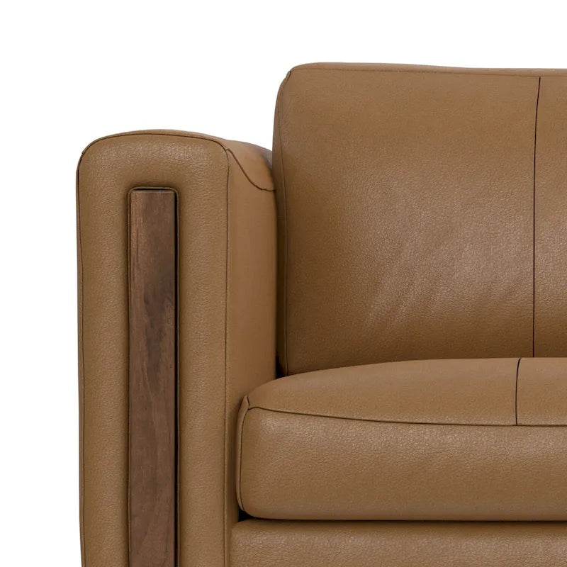 Modern, Contemporary 62 inch Wide Sofa in Genuine Leather