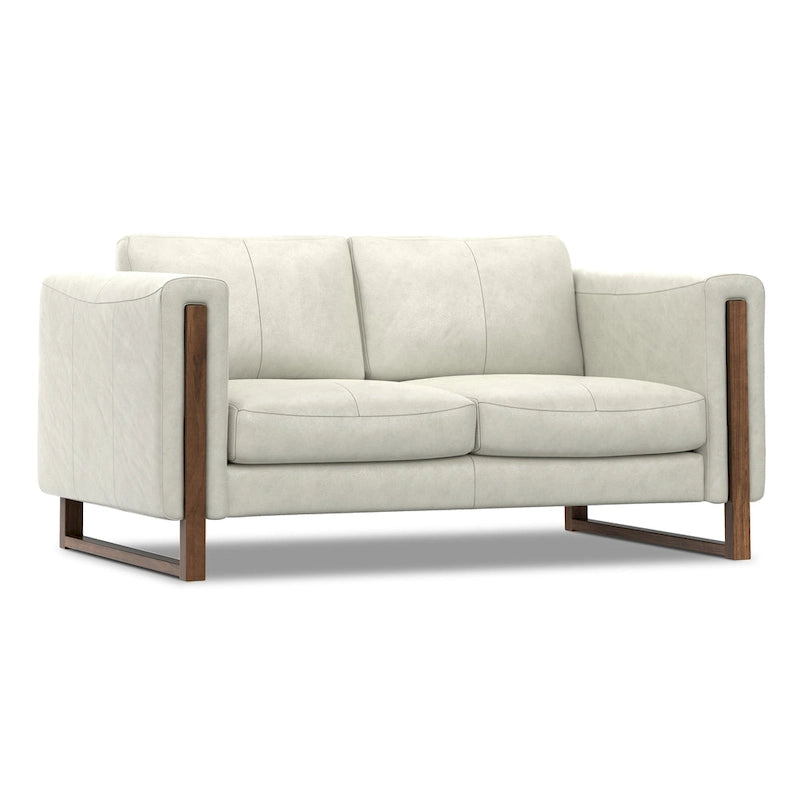 Modern, Contemporary 62 inch Wide Sofa in Genuine Leather