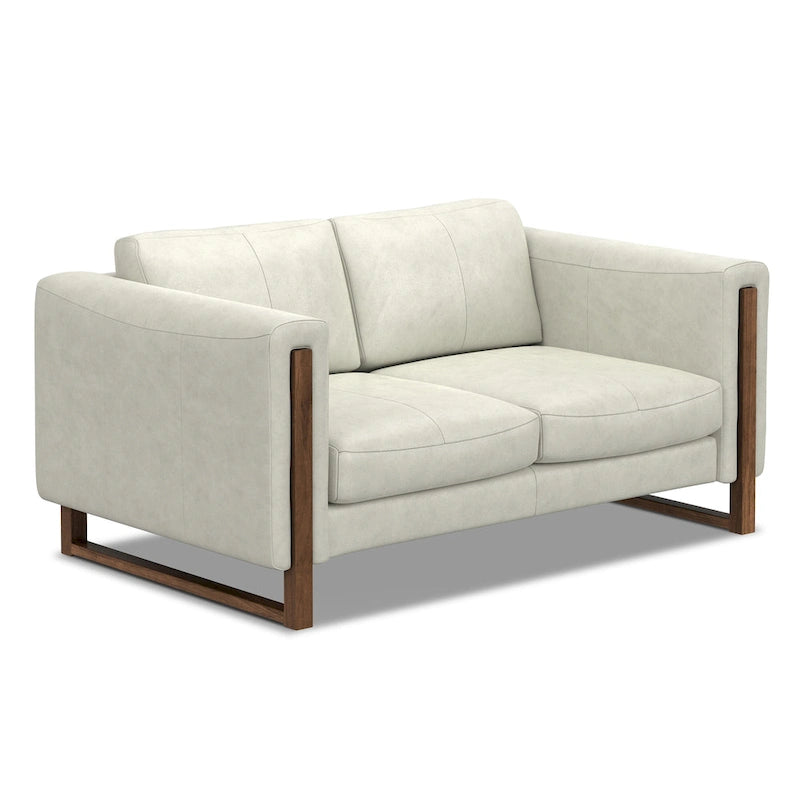 Modern, Contemporary 62 inch Wide Sofa in Genuine Leather