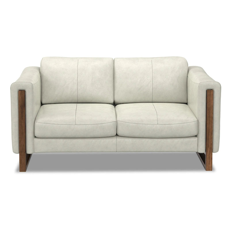 Modern, Contemporary 62 inch Wide Sofa in Genuine Leather