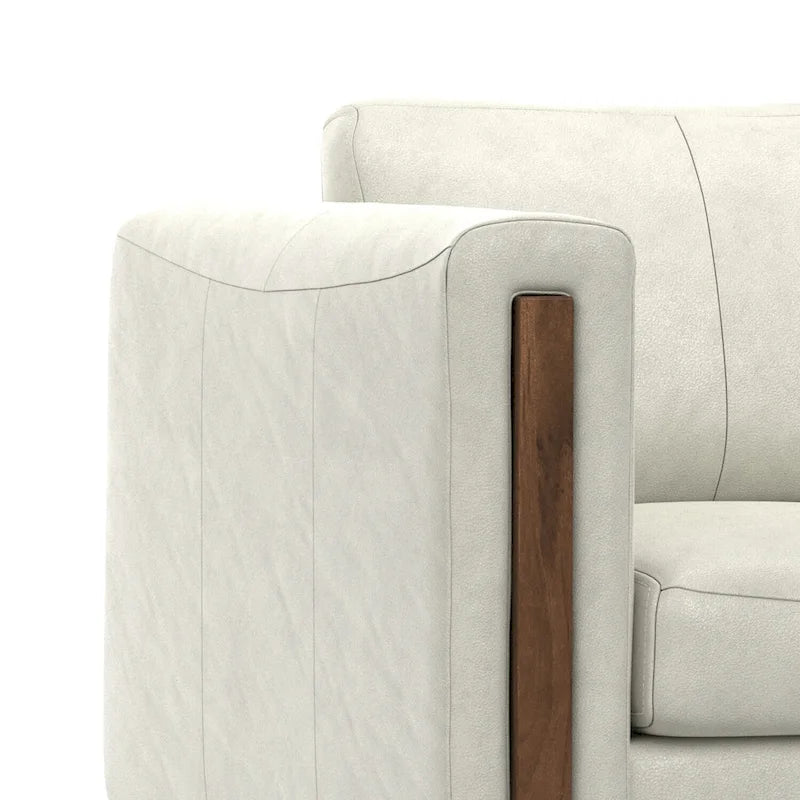 Modern, Contemporary 62 inch Wide Sofa in Genuine Leather