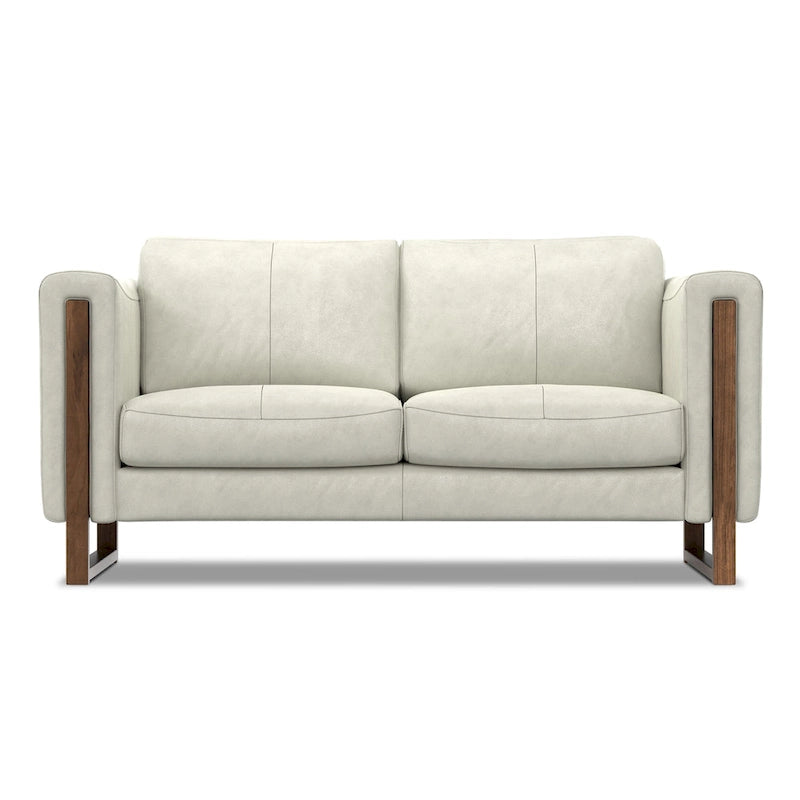 Modern, Contemporary 62 inch Wide Sofa in Genuine Leather