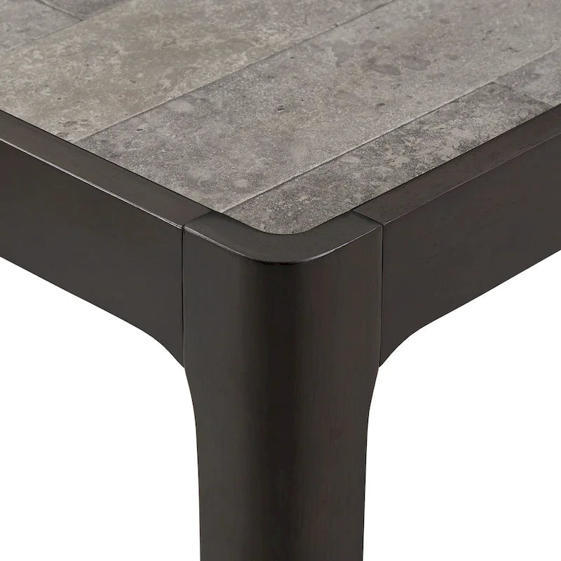 Faux Marble Top End Table by Modern