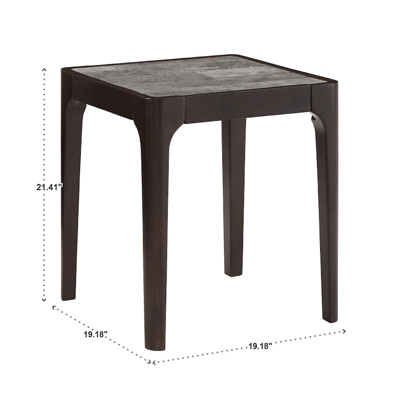 Faux Marble Top End Table by Modern
