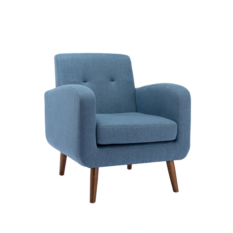 Accent Chair, Fabric or PU Upholstery, Rubberwood Legs