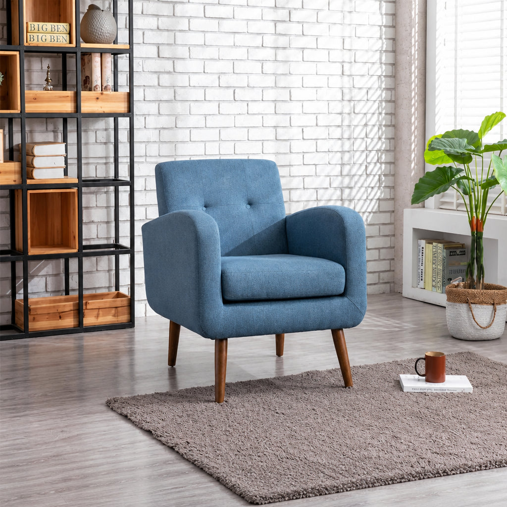 Porthos Home Suri Accent Chair, Fabric or PU Upholstery, Rubberwood Legs
