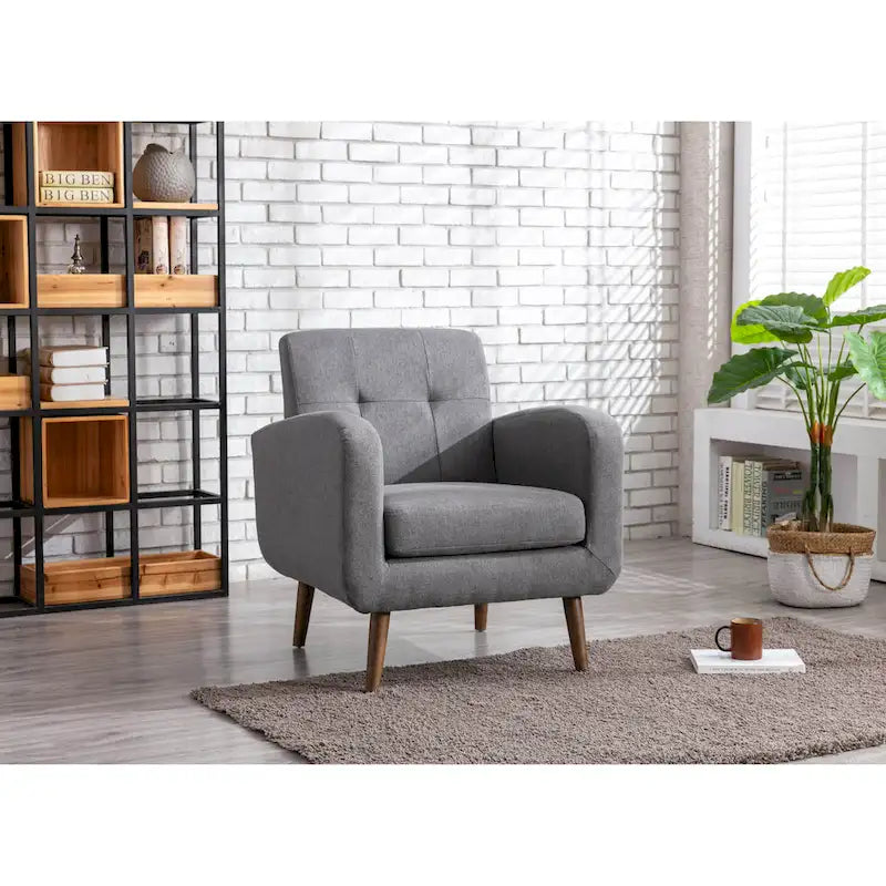 Accent Chair, Fabric or PU Upholstery, Rubberwood Legs
