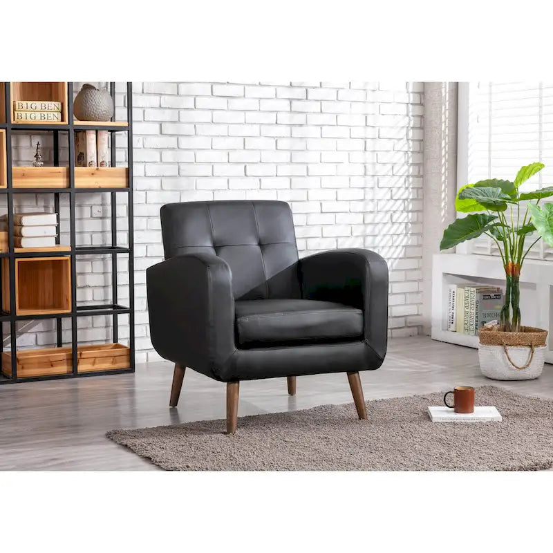 Accent Chair, Fabric or PU Upholstery, Rubberwood Legs