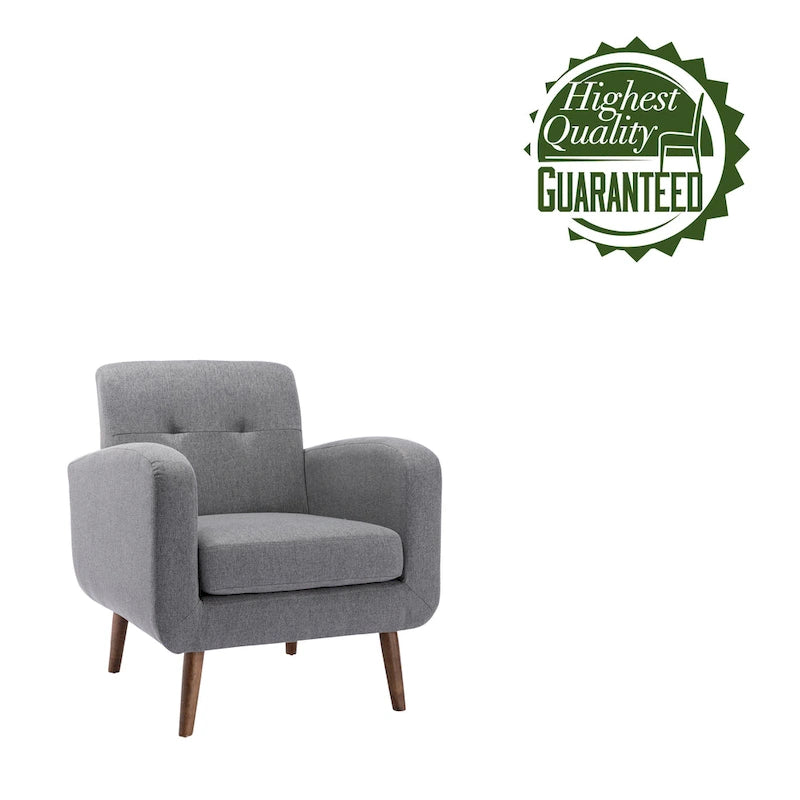 Accent Chair, Fabric or PU Upholstery, Rubberwood Legs