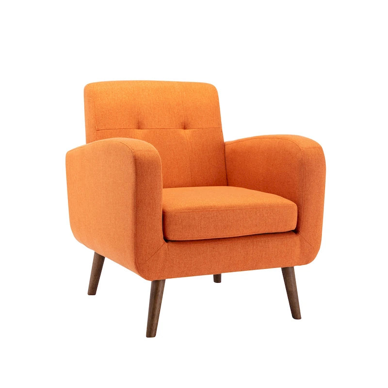 Accent Chair, Fabric or PU Upholstery, Rubberwood Legs