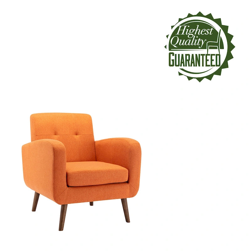 Accent Chair, Fabric or PU Upholstery, Rubberwood Legs