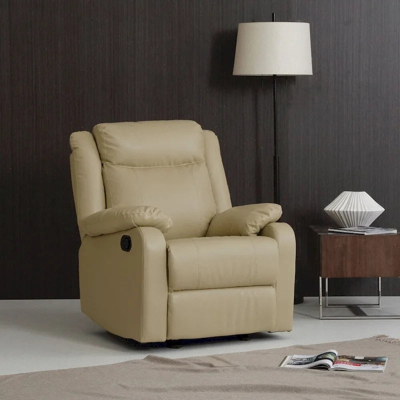 Faux Leather Rocking Recliner