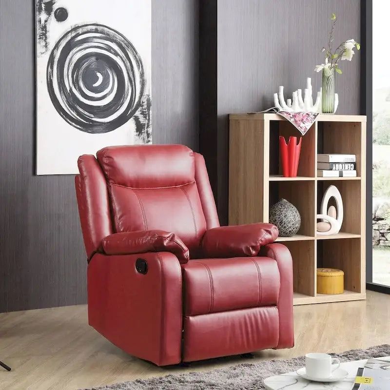 Faux Leather Rocking Recliner