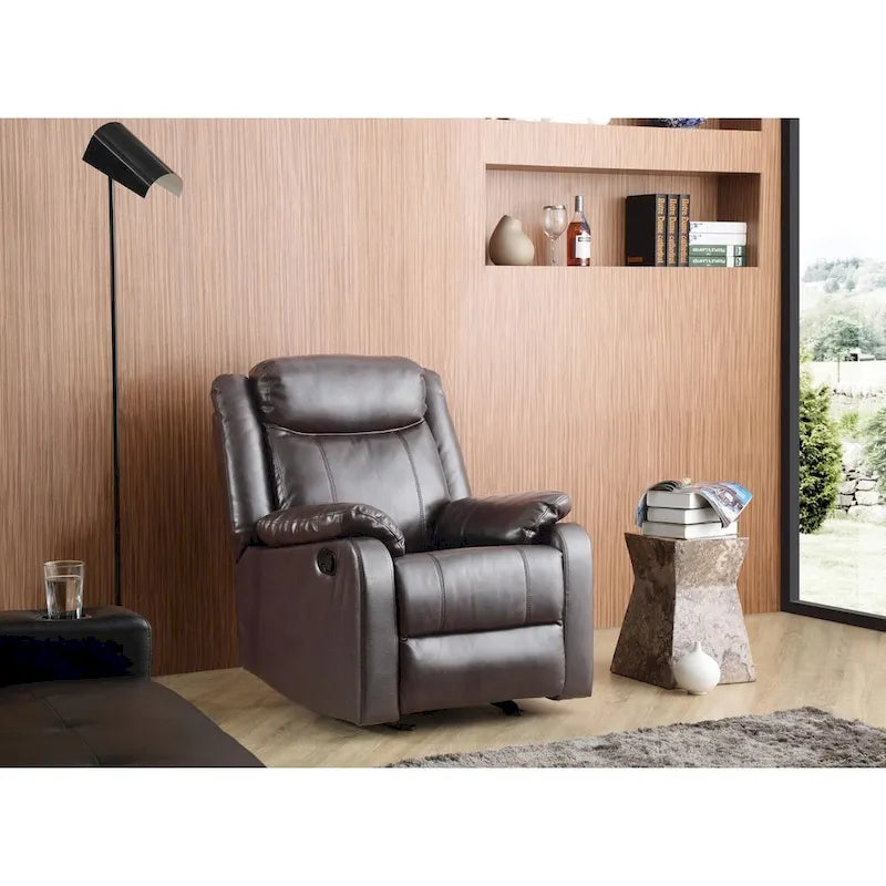 Faux Leather Rocking Recliner