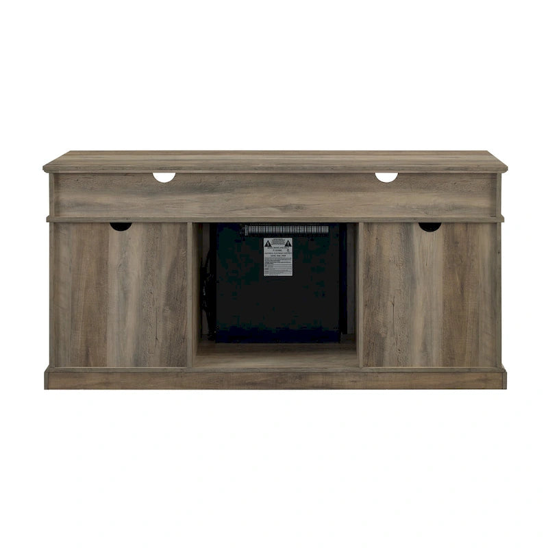 60-inch Barn Door Fireplace TV Stand