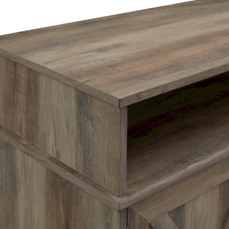 60-inch Barn Door Fireplace TV Stand