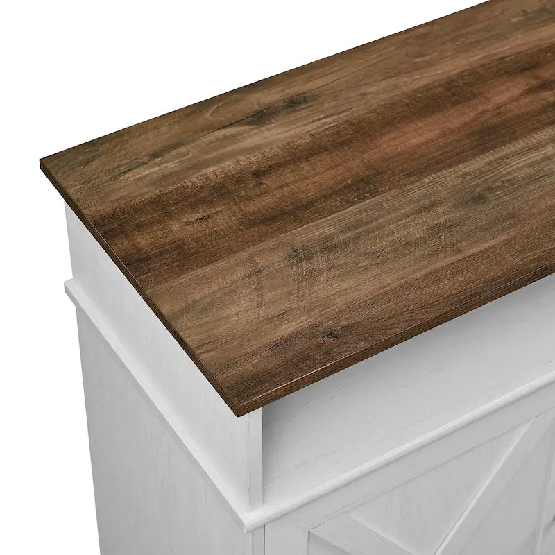 60-inch Barn Door Fireplace TV Stand