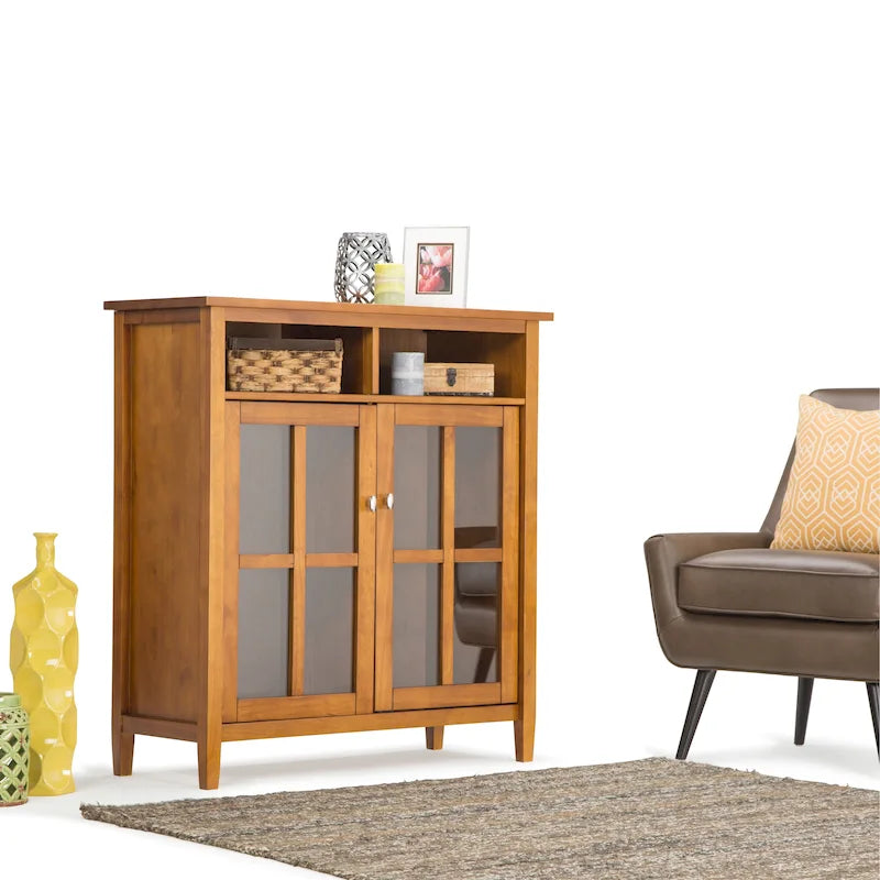 Wood Storage Media Cabinet - 39Wx16Dx42H