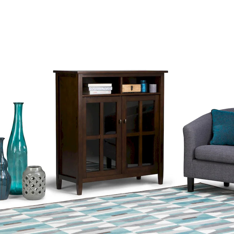 Wood Storage Media Cabinet - 39Wx16Dx42H