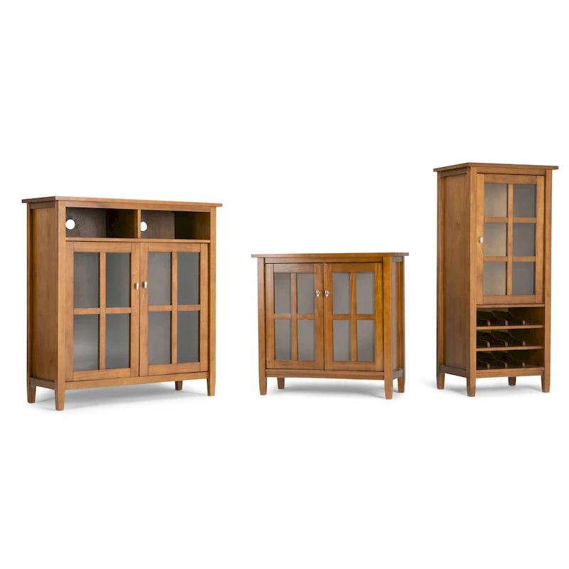 Wood Storage Media Cabinet - 39Wx16Dx42H