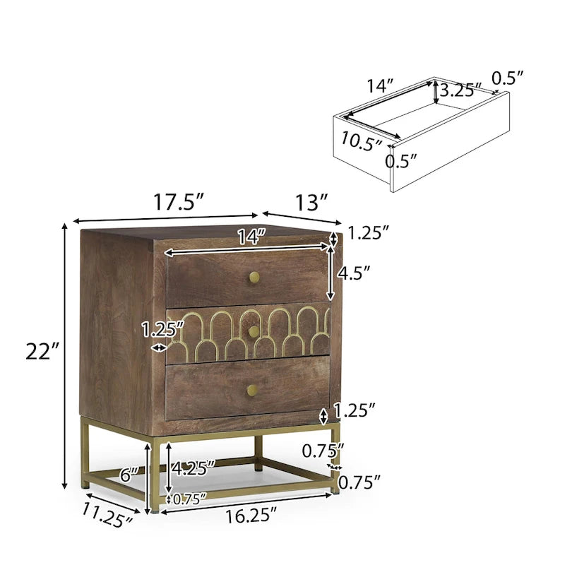 Contemporary Wooden Night Stand