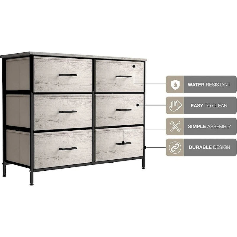 Dressers for Bedroom with 6 Drawers, Chest of Drawers for Bedroom