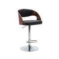 Height Adjustable Bar Stool, PU Leather, Chrome Base