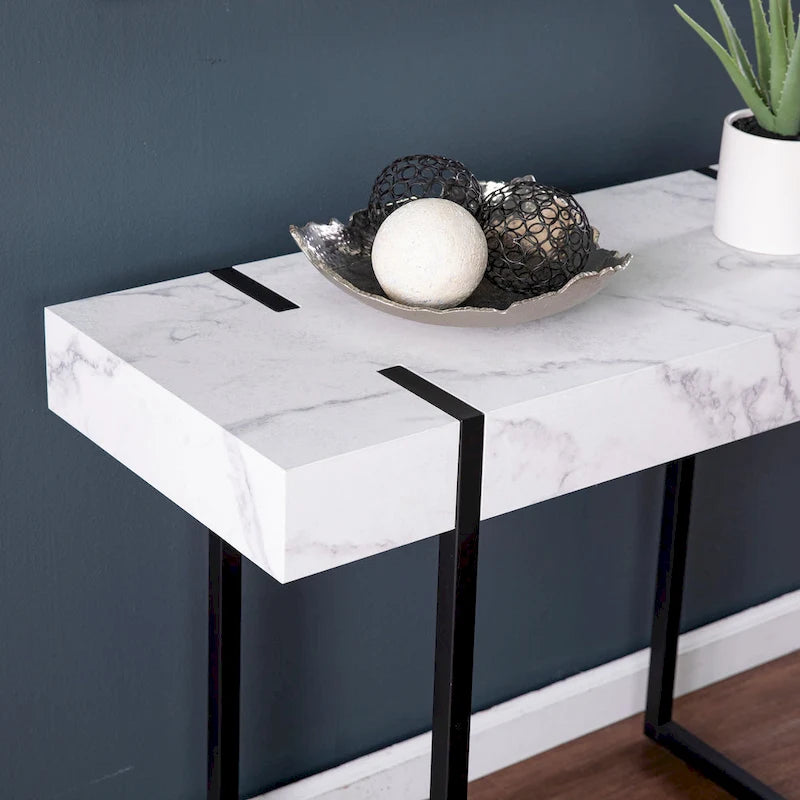 Modern Faux Marble Console Table