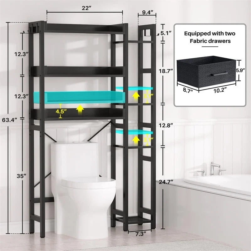 Over The Toilet Storage Cabinet - 9.4D x 31.1W x 63.4H