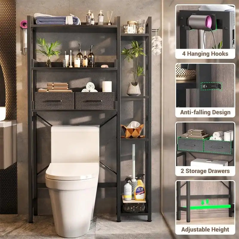 Over The Toilet Storage Cabinet - 9.4D x 31.1W x 63.4H