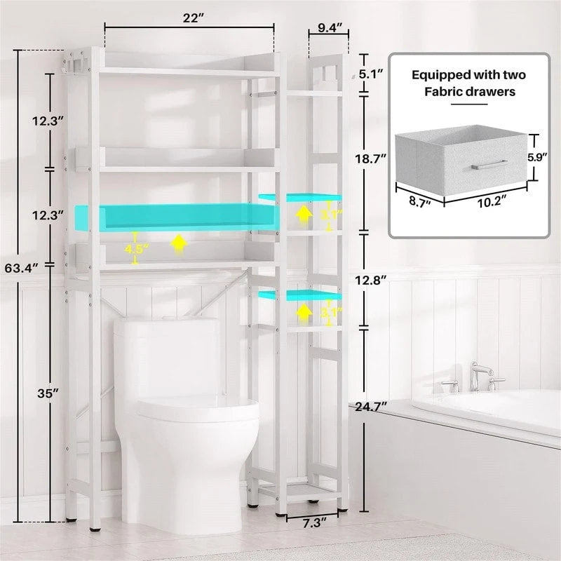 Over The Toilet Storage Cabinet - 9.4D x 31.1W x 63.4H