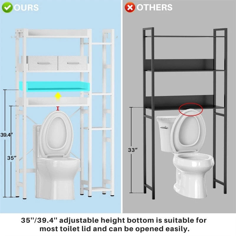 Over The Toilet Storage Cabinet - 9.4D x 31.1W x 63.4H