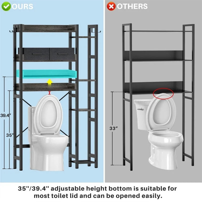 Over The Toilet Storage Cabinet - 9.4D x 31.1W x 63.4H
