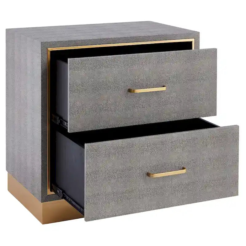 2-Drawer Faux Shagreen End table