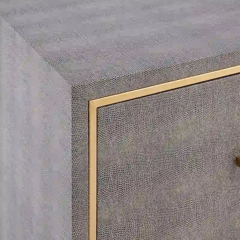 2-Drawer Faux Shagreen End table