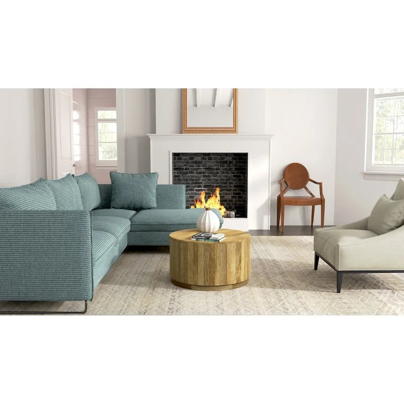 30 Round Mango Wood Coffee Table